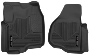Ford F-350 Super Duty Floor Liners - Front - Husky Liners - X-Act Contour - Black - `12-`13